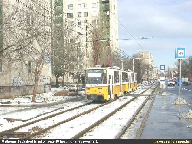 Budapest light rail tramway, en route to Savoya Park