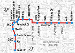 Tucson LRT map